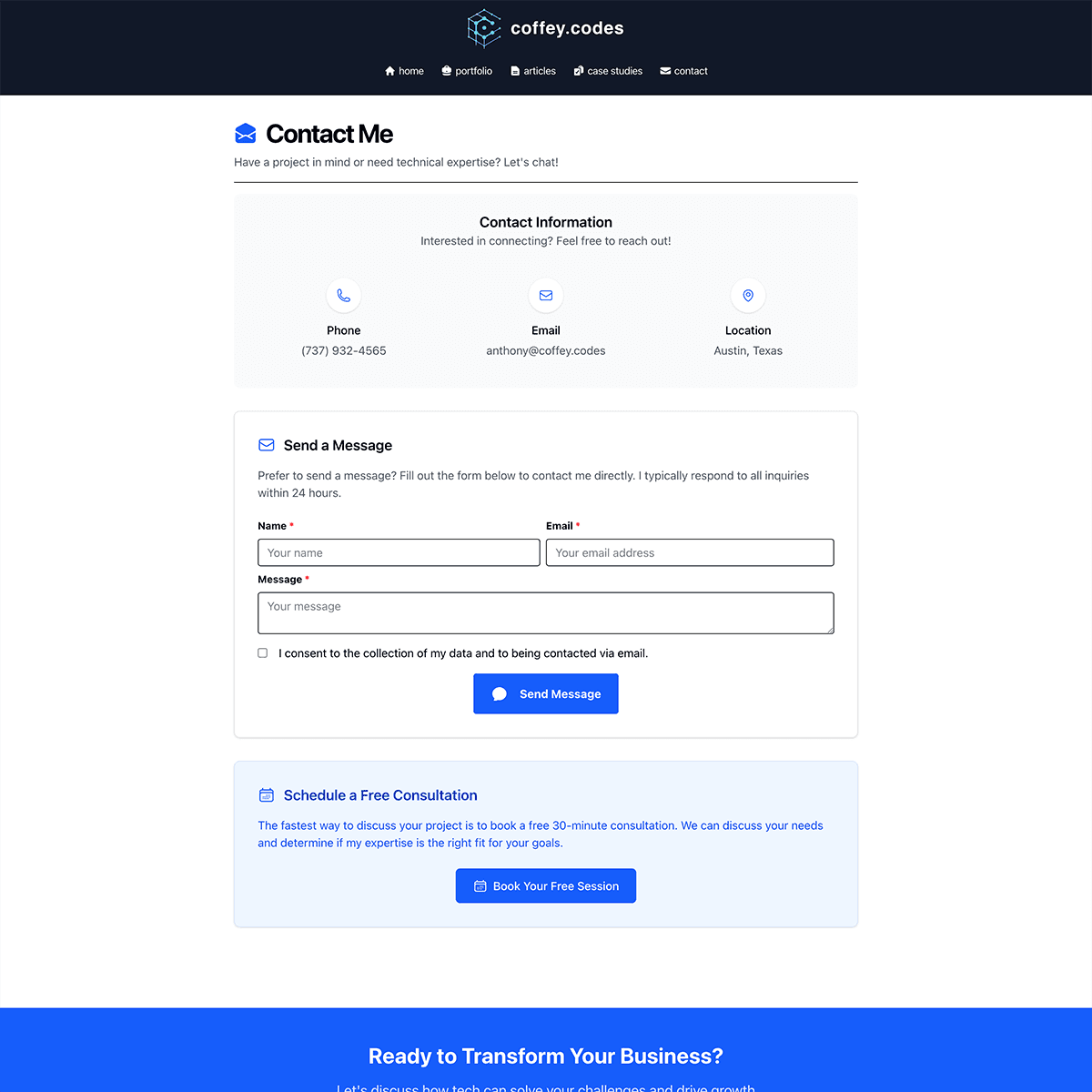 coffey.codes — Personal Blog & Portfolio — screenshot 4